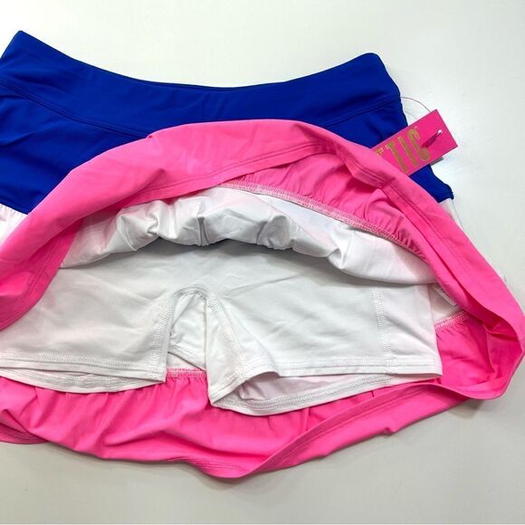 Lilly Pulitzer Luxletic Peachy Skort Blue Grotto Skort Colorblock UPF 50+ XS - Picture 5 of 14